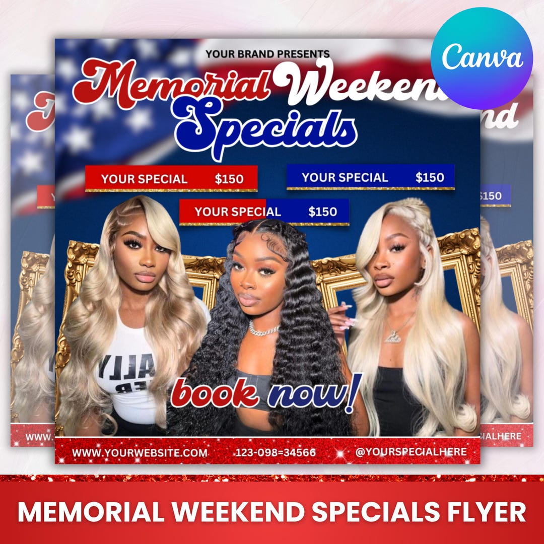 Memorial Day Weekend Specials Flyer: Canva Editable - Etsy