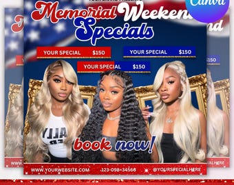 Memorial Day Booking Flyer, Memorial Day Sale Flyer, Memorial Day Special Sale, Memorial Day Books are open now, Canva Editable