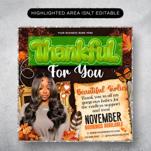 November Booking Flyer, Fall Szn Booking Flyer, Thanksgiving Book Now, November Hair Lash Nail Braids MUA Wig Autumn Flyer, Canva Editable  November Nail Booking Flyer: Fall, Autumn, Salon Template (Editable Canva Template) (Digital Download) November Booking Flyer, Fall Booking Flyer, Book Now Appointments, Canva Template, Beauty, Lashes, Make up, Nails, Hair