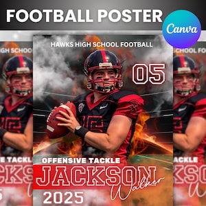 Football Poster Canva Template: Sports Background & Digital Backdrop (Digital Download