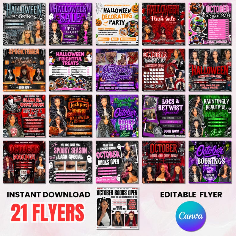 October Booking Flyer, October Books Open, Halloween Hair Flyer, Spooky SZN Flyer, October Hair Flyer, Nails MUA Lash Locs Wig, DIY Canva October Booking Flyer, October Books Open, Halloween Hair Flyer, Spooky SZN Flyer, October Hair Flyer, Nails MUA Lash Locs Wig, DIY Canva October Booking Flyer, October Books Open, Halloween Hair Flyer, Spooky SZN Flyer, October Hair Flyer, Nails MUA Lash Locs Wig, DIY Canva