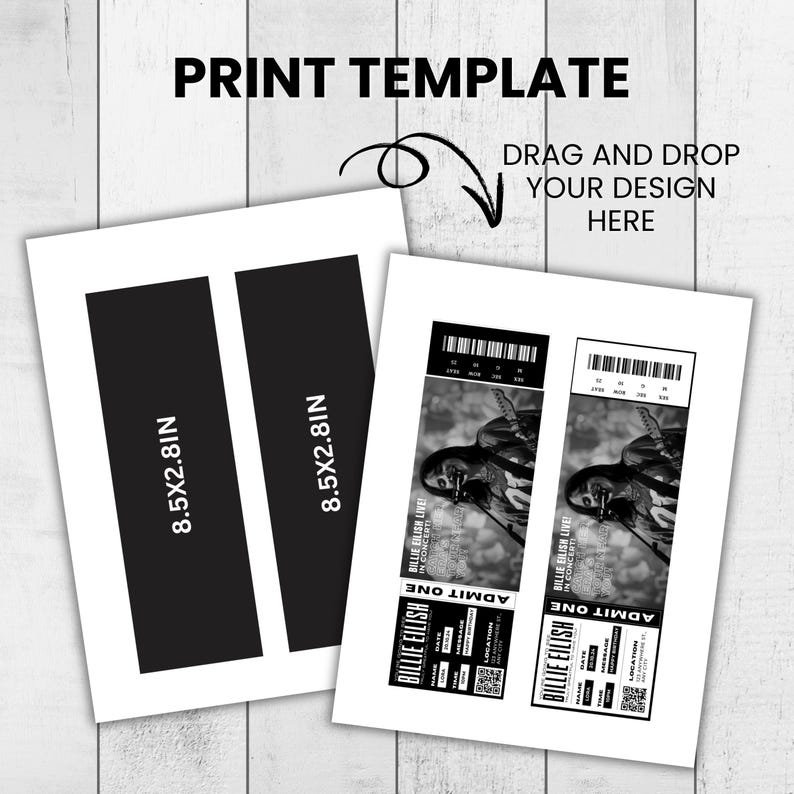 Editable Concert Ticket Template, DIY Event Ticket, Surprise Gift Custom Concert Ticket, Printable Concert Tickets Gift Idea, Canva Editable