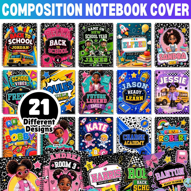 Composition Notebook Covers, Composition Book Cover template, Canva Composition Notebook Designs, Back to School Printable, Digital Download Composition Notebook Covers, Composition Book Cover template, Canva Composition Notebook Designs, Back to School Printable, Digital Download Composition Notebook Covers, Composition Book Cover template, Canva Composition Notebook Designs, Back to School Printable, Digital Download