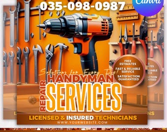 Handyman Services Flyer: Home Renovation Template (Canva Editable)