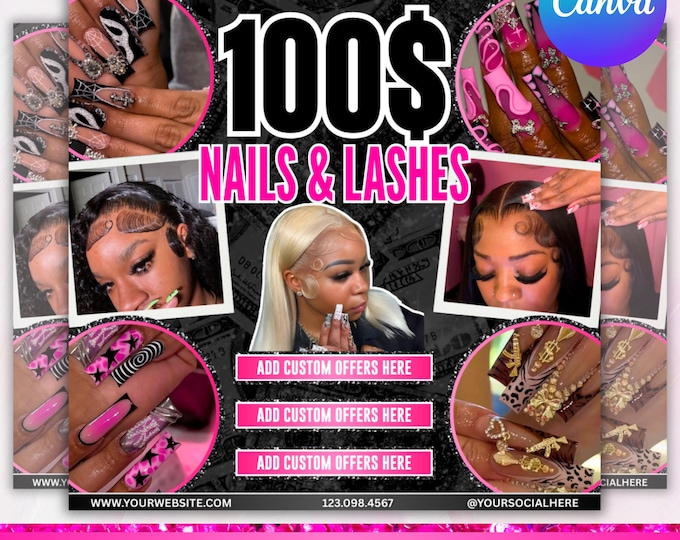 Lash Booking Flyer, Lash Deal Flyer, Lash Extension Flyer, Lash Extensions Sale Flyer, New Lashes, Lash Tech Flyer, Canva Editable