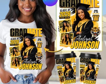Graduation Magazine T-Shirt Design Template, Canva Senior Photo Shirt (Digital Download)
