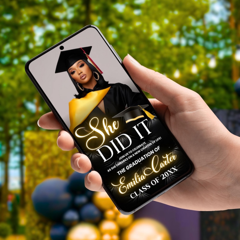 Black and Gold Luxury Graduation Digital Invitation, Graduation Party, Graduation Ceremony, For Boys and Girls, For men and women Graduation Flyer | Customizable DIY Invitation Flyer | Graduation Invitation Flyer | Social Media Flyer | Simplistic | Class of 2025 Digital Graduation Invitation, Graduation Party, Graduation Invitation, Congrats to the Grad flyer, Class of 2025 flyer, Grad Announcement
