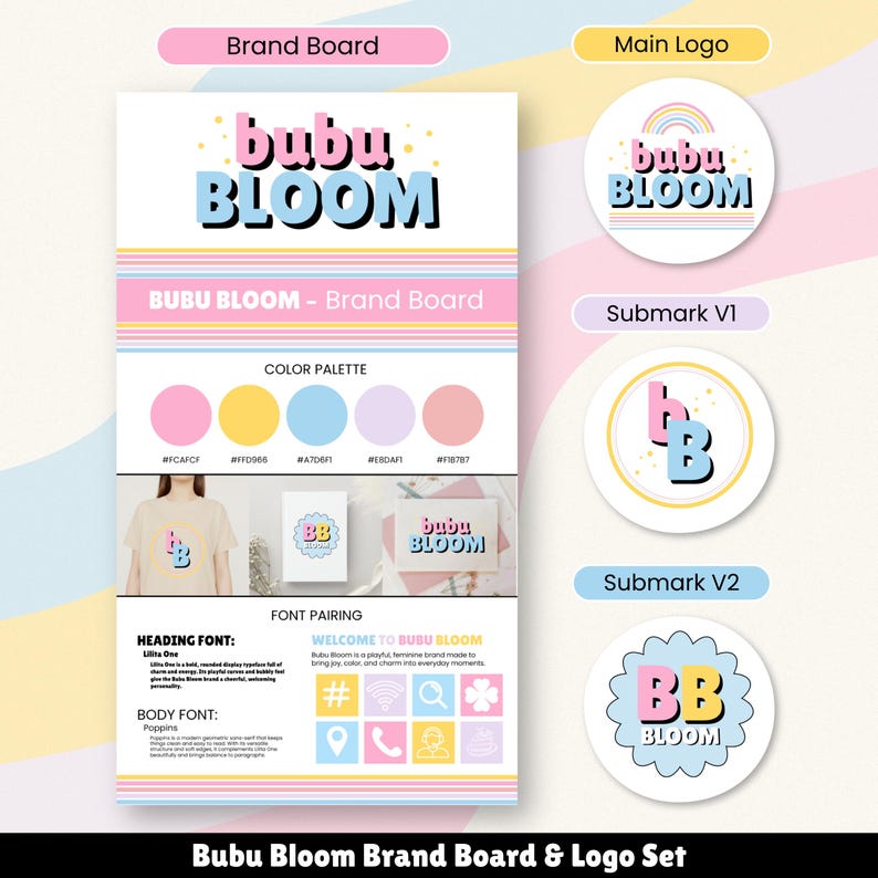 Canva Branding Kit Template, Colorful Retro Branding, Editable Logo ...