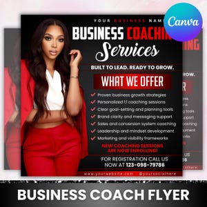 Business Coach Flyer: Editable Canva Template (Digital Download)