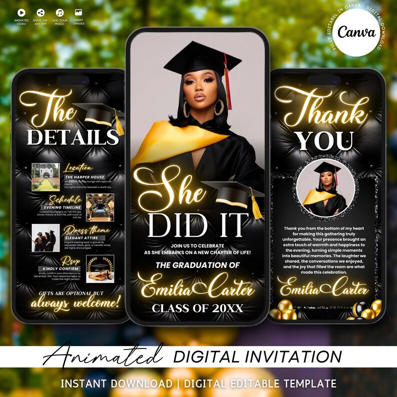 Digital Graduation Invitation Graduation Party Graduation Invitation Digital Graduation Invitation Graduation Party Graduation Invitation