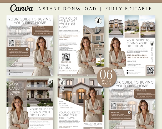 Real Estate Flyer, Realtor Flyer Template, Buying or Selling Real Estate Flyer, Home Buying Flyer, Real Estate Marketing, Canva Editable