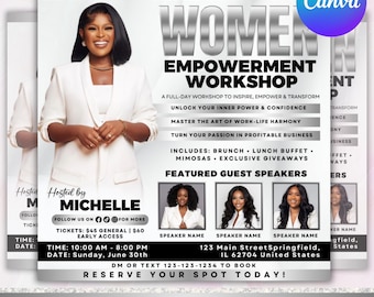 Women Empowerment Conference Flyer: Canva Editable Event Template (Digital Download