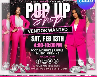 Pop Up Shop Flyer, Pop Up Shop Event Flyer, Pop up shop Template, Vendor Flyer, Shop Now flyer, Event Flyer, Vendors Wanted, Canva Editable