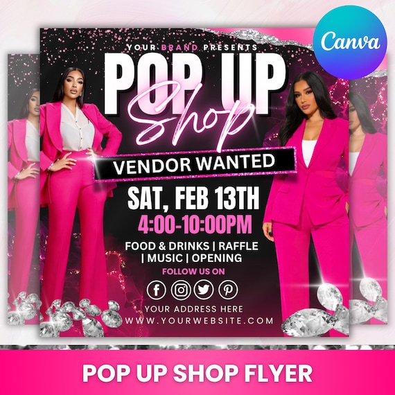 Pop Up Shop Flyer, Pop Up Shop Event Flyer, Pop up shop Template, Vendor Flyer, Shop Now flyer, Event Flyer, Vendors Wanted, Canva Editable
