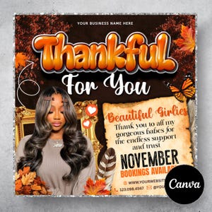 November Booking Flyer, Fall Szn Booking Flyer, Thanksgiving Book Now, November Hair Lash Nail Braids MUA Wig Autumn Flyer, Canva Editable  November Nail Booking Flyer: Fall, Autumn, Salon Template (Editable Canva Template) (Digital Download) November Booking Flyer, Fall Booking Flyer, Book Now Appointments, Canva Template, Beauty, Lashes, Make up, Nails, Hair