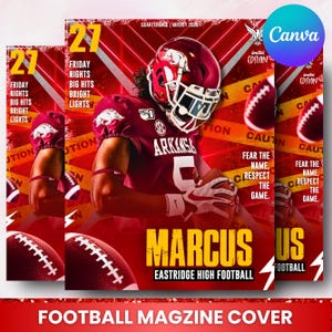 Football Poster Template: Sports Background, Senior Portraits (Canva Editable Digital Download