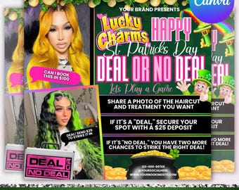 Deal or No Deal Flyer, March Booking Flyer, Deal or No Deal Flyer For Hair, Deal or No Deal Hair, Deal or No Deal Lash, Canva Editable
