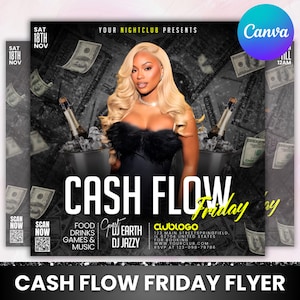 Editable Friday Party Flyer: DJ Nightclub Social Media Template (Canva Editable Digital Download
