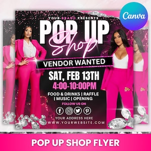 Pop Up Shop Flyer, Pop Up Shop Event Flyer, Pop up shop Template, Vendor Flyer, Shop Now flyer, Event Flyer, Vendors Wanted, Canva Editable