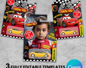 Toy Car packaging,Toy Car packaging Template,Cars Birthday,McQueen Printable Car Birthday Favor,Race Car Tag Party Supplies,Canva Editable
