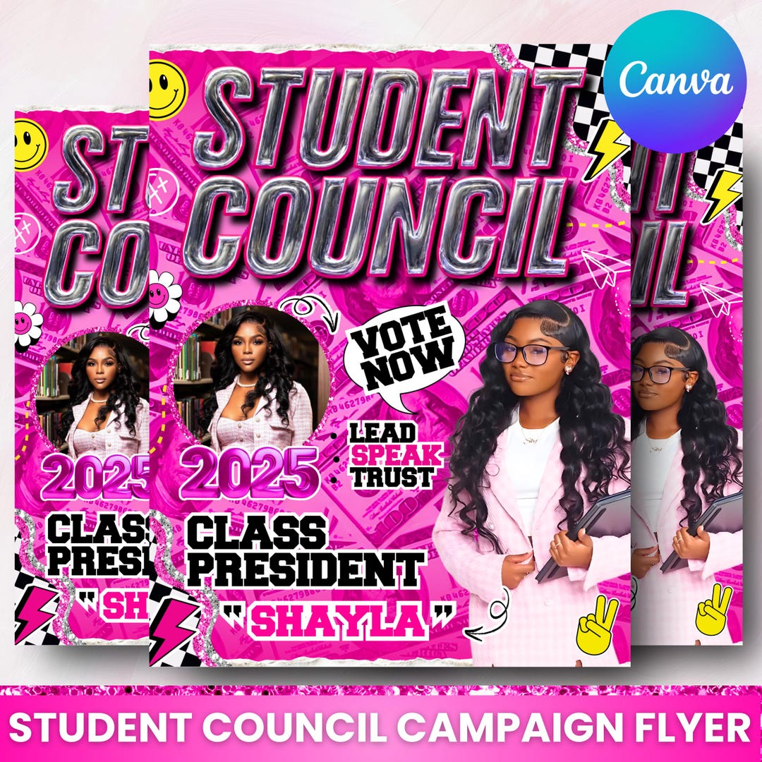 Student Council Campaign Flyer Template, School Election Flyer ...