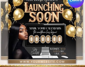 Website Launch Flyer, New Website Launch Flyer, Grand Opening Flyer, Launching Soon Flyer, Website Coming Soon, Canva Editable