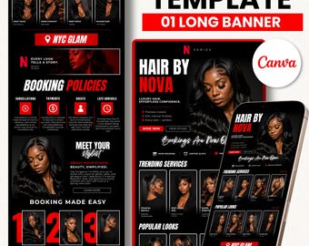 Netflix Acuity Scheduling Website Template, Canva Editable Design