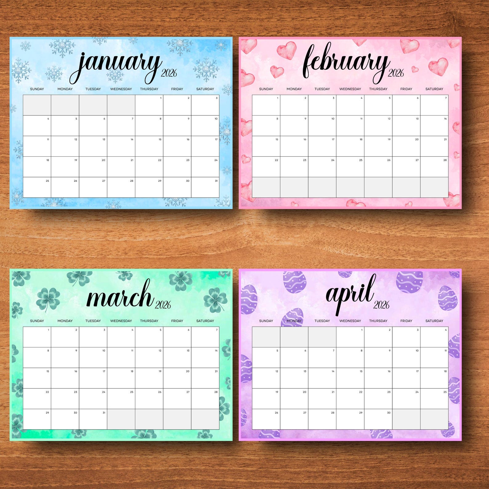 Editable 2026 Monthly Calendar, Cute Printable 2026 Planner for Kids ...