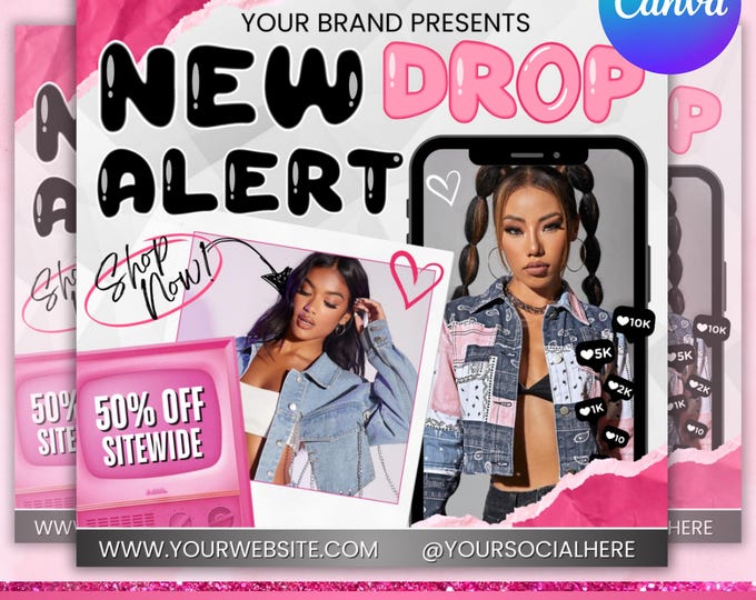 New Arrivals Flyer, New Collection Flyer, Boutique Sale Flyer, Clothing Flyer, Shop Now Flyer, Social Media Template, Canva Editable