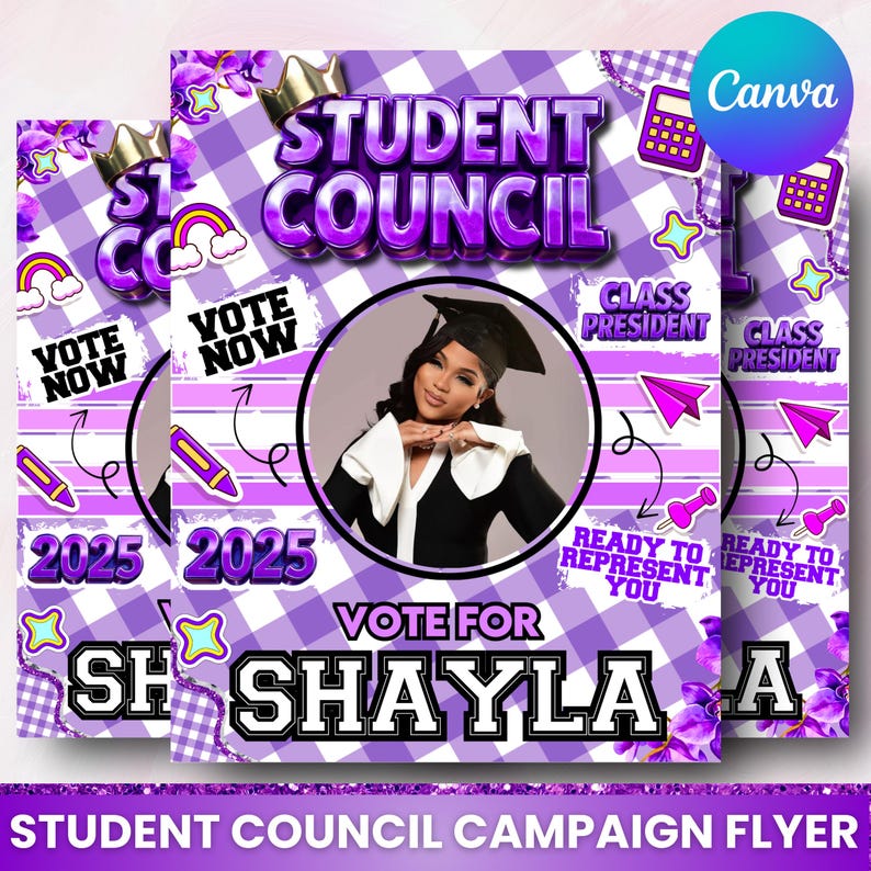 Student Council Campaign Flyer Template, School Election Flyer ...