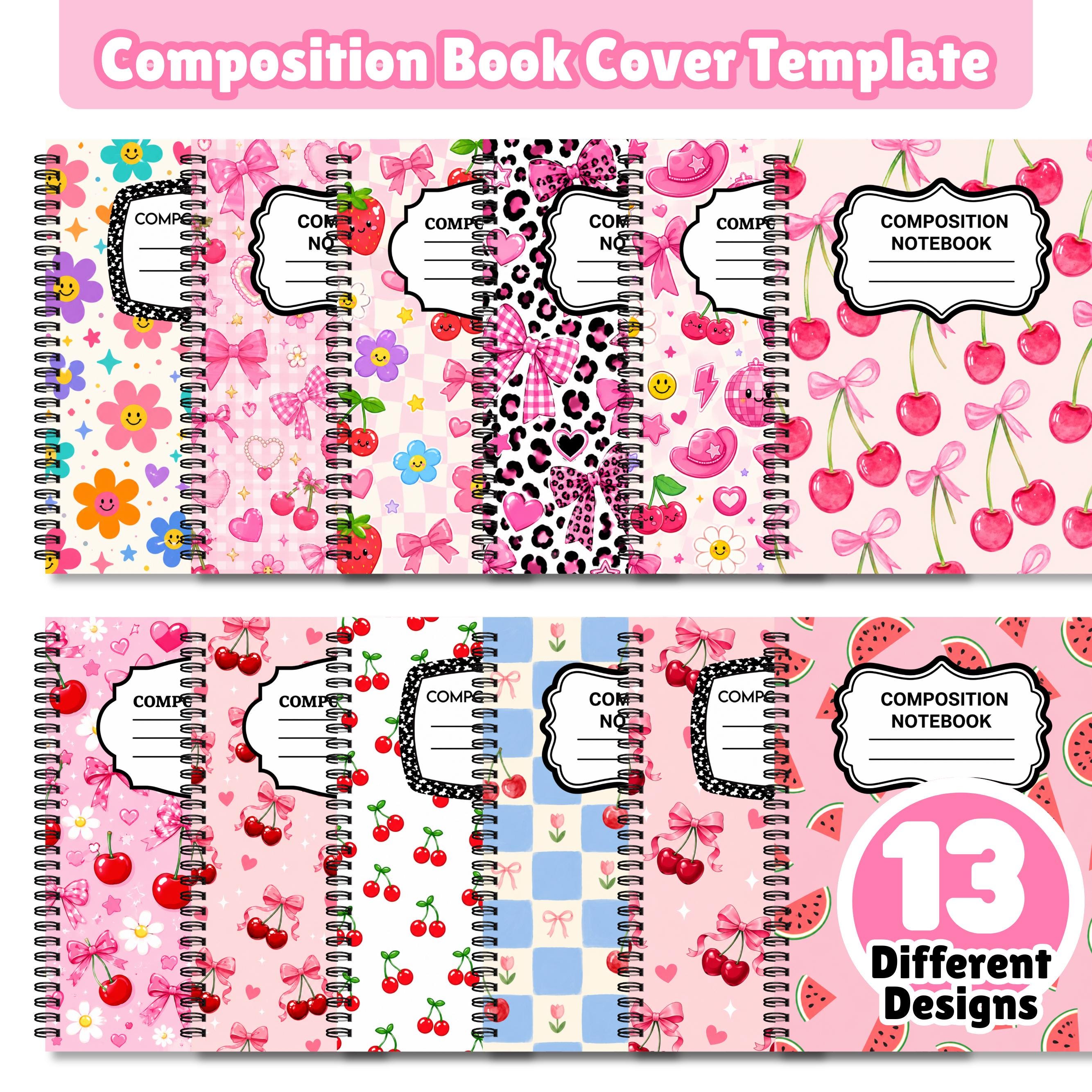 Composition Notebook Covers, Composition Book Cover template, Canva Composition Notebook Designs, Back to School Printable, Digital Download