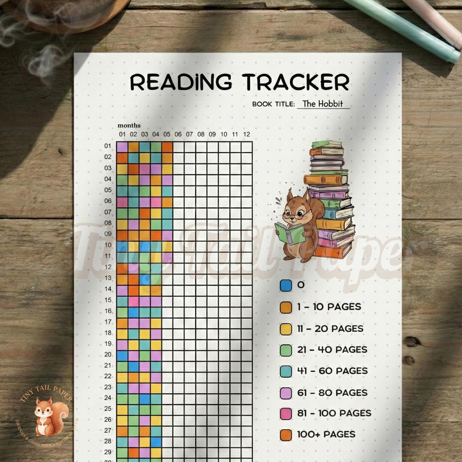 Color Coded Reading Tracker Printable, A4 A5 Journal Insert (PDF) - Etsy