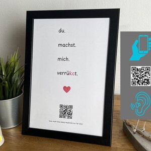 Originelles Geschenk für Freundin oder Freund, Bilderrahmen mit Audio Botschaft & QR Code, Lieblingsmensch