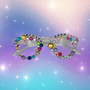 Benson Boone Inspired Bedazzled Sunglasses, American Heart Tour, Custom Tour Concert Glasses