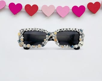 Death to My 20s Sunglasses, Gothic Birthday Sunglasses, Goth Party Sunglasses, Gothic Rhinestone Glasses, Death to my Youth