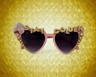 Stay Golden Sunglasses: Retro Heart Frame Golden Girls Fan Gift