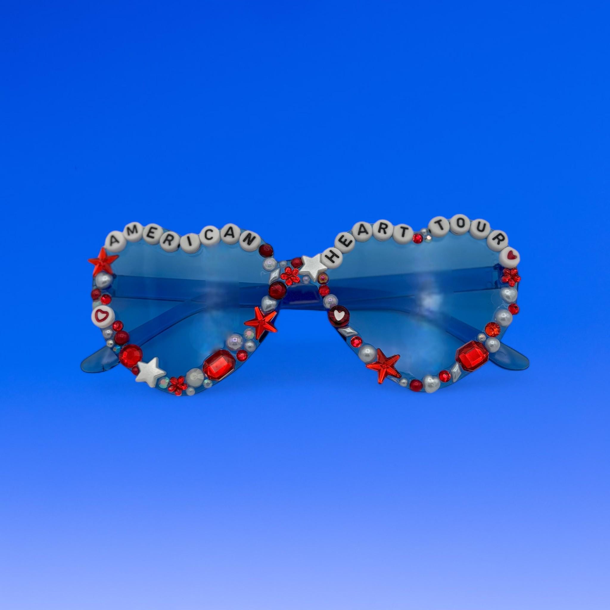 Sretsis !! Used heart sunglasses ?? Amazon.com: Etercycle Blue Heart Sunglasses For Women, Shiny  main image 4