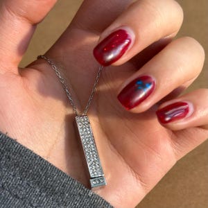 Naszyjnik z wysuwaną zawieszką z motywem osobowości, wysuwana zawieszka z diamentem, personalizowana nazwa, spersonalizowany naszyjnik z wisiorkiem z diamentem 3D