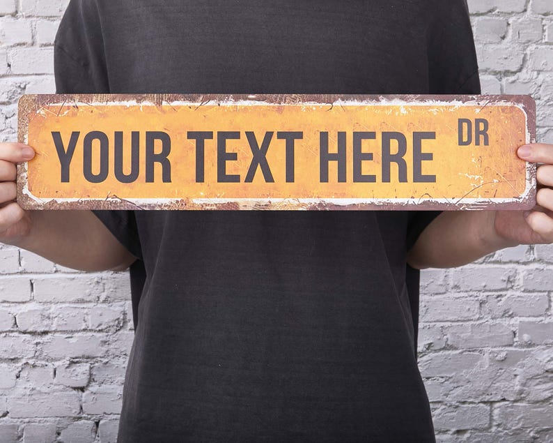 Personalized Metal Sign, Custom Text Sign, 16 Color Optional - Etsy