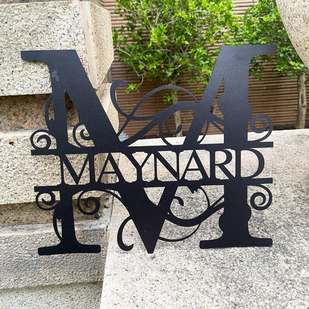 Personalized Family Name Metal Sign: Custom Monogram Wall Plaque - Etsy