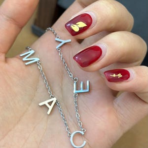Collar con monograma personalizado para mujer, cadena de clavícula con letras mayúsculas personalizada, regalo personalizado para el Día de la Madre