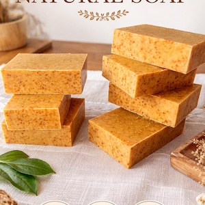 Turmeric  & Honey Handmade Soap – Orange Essential Oil – Natural soap bar Self care gift