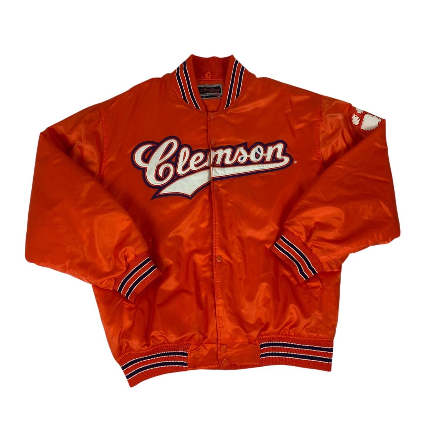 Orange Clemson Letterman Jacket Clemson Orange And White