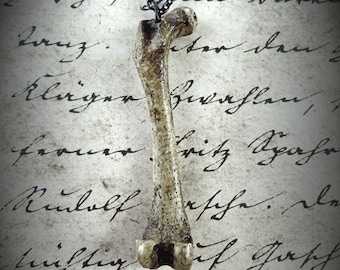Dark Jewelry Femur Necklace: Mink Femur Resin Cast Animal Bone Necklace, Animal Bone Jewelry Skeleton Spooky Gift Goth Alt Fashion