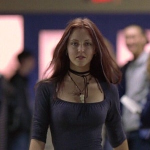 Scene from Ginger Snaps Movie Bird Skull Necklace Crow Pendant worn by Ginger Fitzgerald