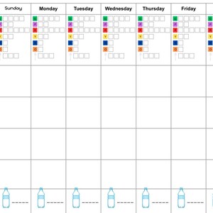 May include: A weekly meal planner chart labeled Plan A with columns for Sunday through Saturday. Each day includes a calorie target of 1,200-1,499, macronutrient tracking boxes, rows for breakfast, lunch, snack, dinner, and a water intake tracker.