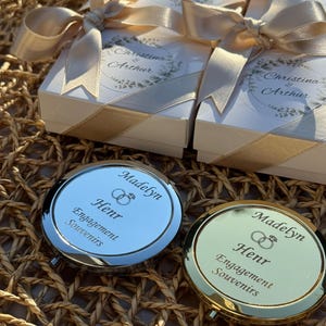 Personalized Mini Makeup Compact Mirror For Bridesmaids, Bridesmaid Gifts, Bridal Shower Gifts, Wedding Gifts, Engraved Pocket Mirror Women