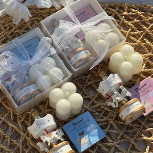 Carousel Theme Party Favors, Baby Shower Gift Box, Baptism Candle, Welcome Baby Favors, 1st Birthday Party Favor, New Born Party Chocolate