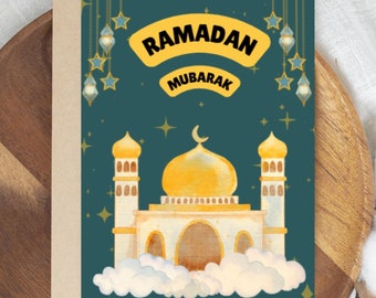 Printable Ramadan Greeting Card, Digital Card, Islamic Ramadan Card. Ramadan Card, Eid Mubarak Card 2025