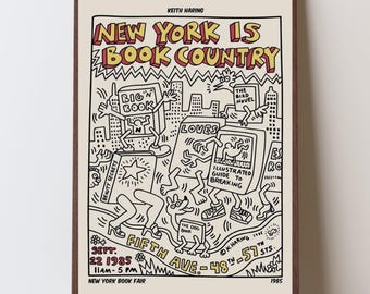 Impression sur toile « New York » de Keith Haring, pop art, prête à accrocher, décoration murale moderne